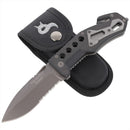 Black Fox BF-115 Tactical Pocket Knife AISI 440 Blade Glass Breaker G10 Handle