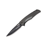 BOKER Black Carbon folding pocket knife 440A stainless steel carbon fiber handle