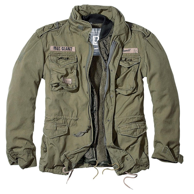 Brandit Classic M65 Giant Jacket Military Vintage Style Removable Lining Olive - GoMilitar
