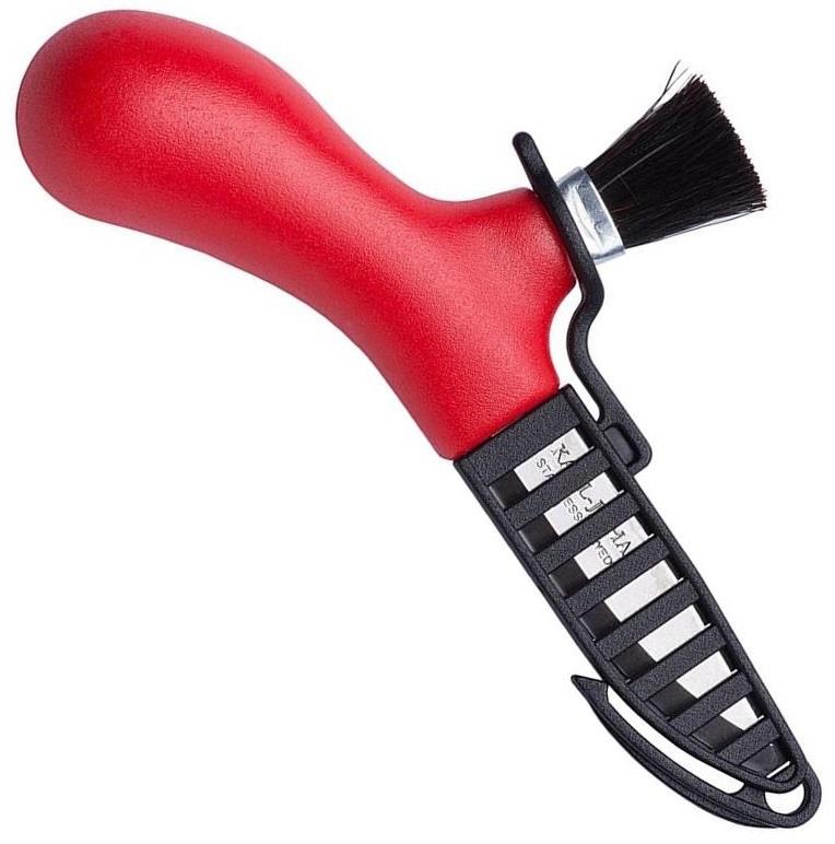 Swedish Knife MORA Mushroom Picking Stainless Steel real Horsehair Brush Red