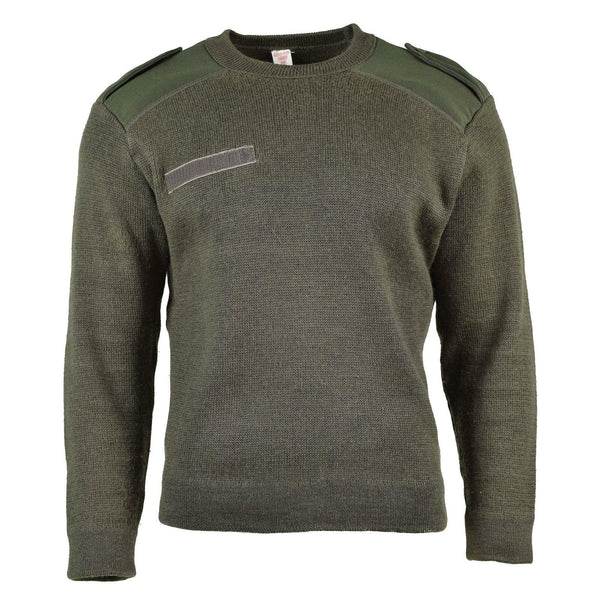 Genuine French army Sweater Olive Commando Military Men Pullover Round Neck NEW