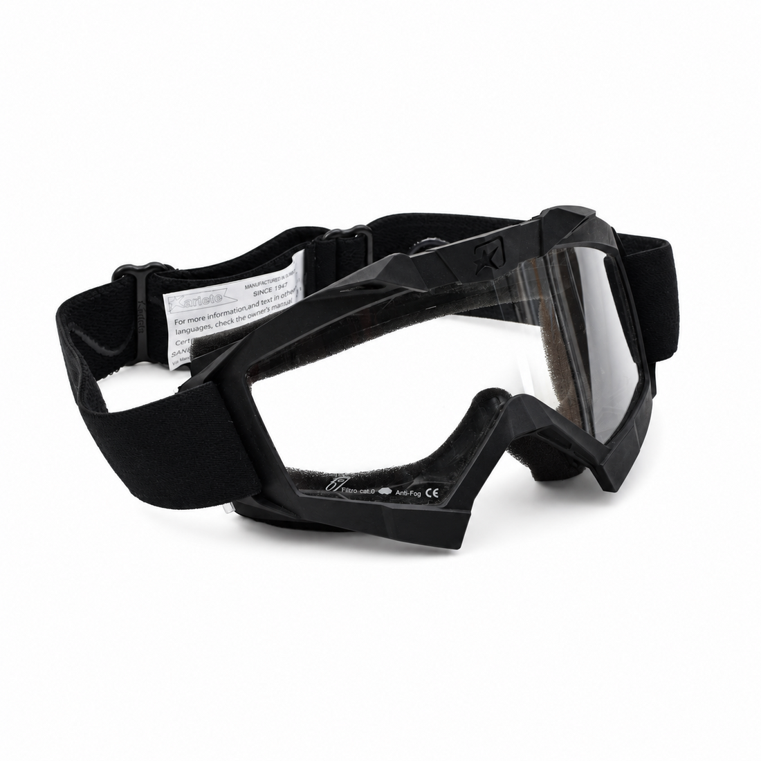Original Italian Military Ariete Safety Goggles Clear Lens Anti-Fog Black