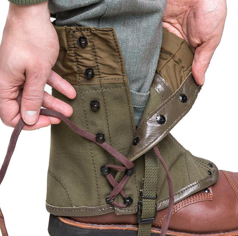 Genuine italian army Gaiters canvas OD olive hiking military surplus M70 combat