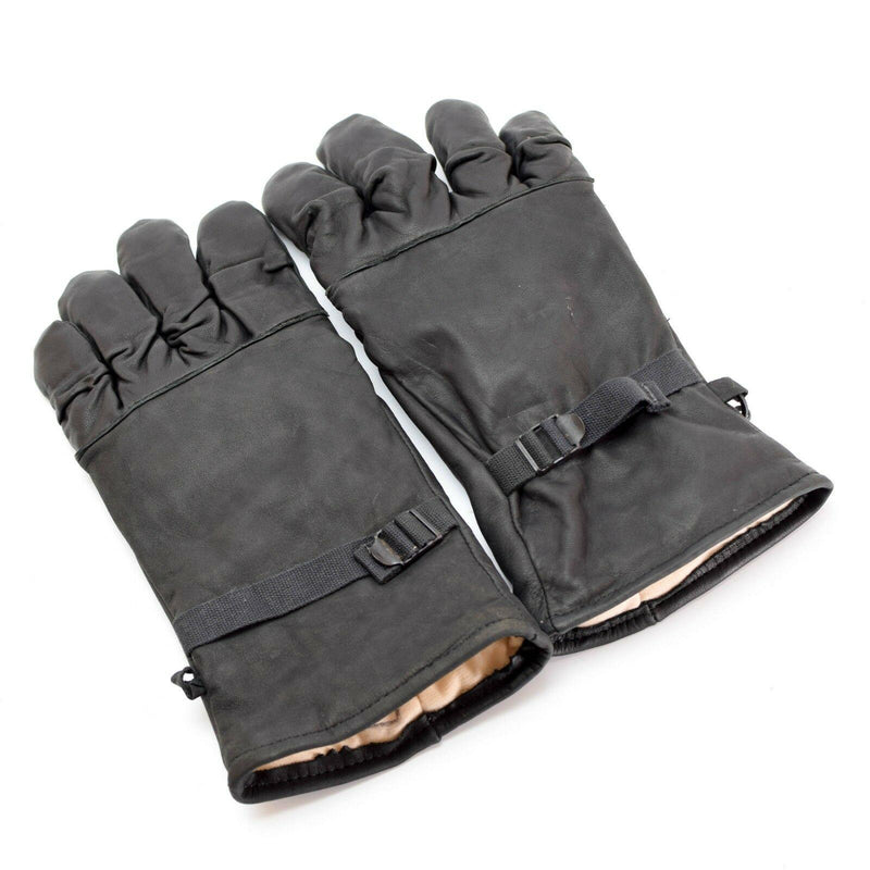 Original US army combat leather gloves Genuine black leather military issue
