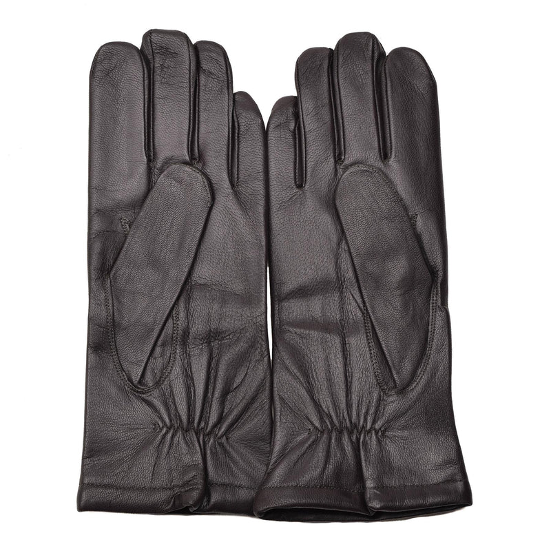 Original Czech army winter warm cold brown leather gloves casual tight fit NEW