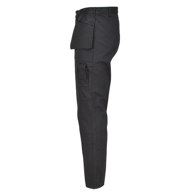 Original Belgian Military work cargo pants durable reinforced knees black NEW