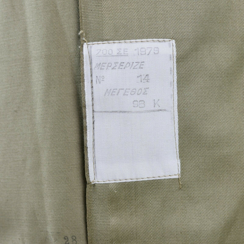 Genuine Greek army shirt fatigue dead stock chino khaki military jacket NEW