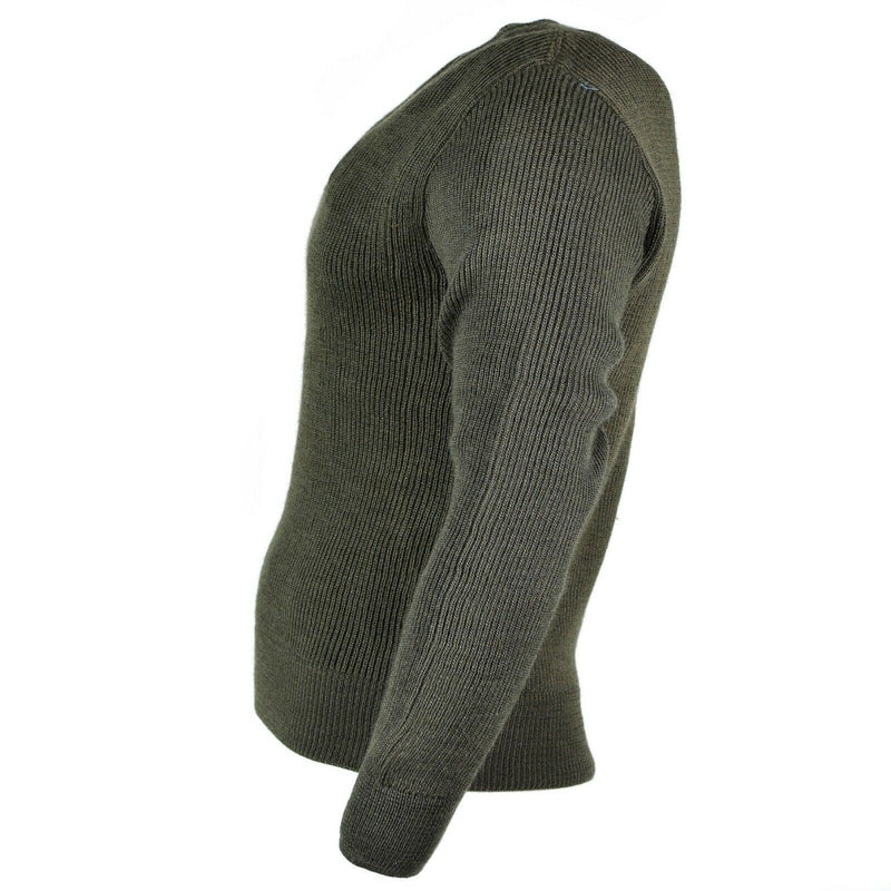 Original French army sweater pullover Jumper Chlorofibre V-neck wool