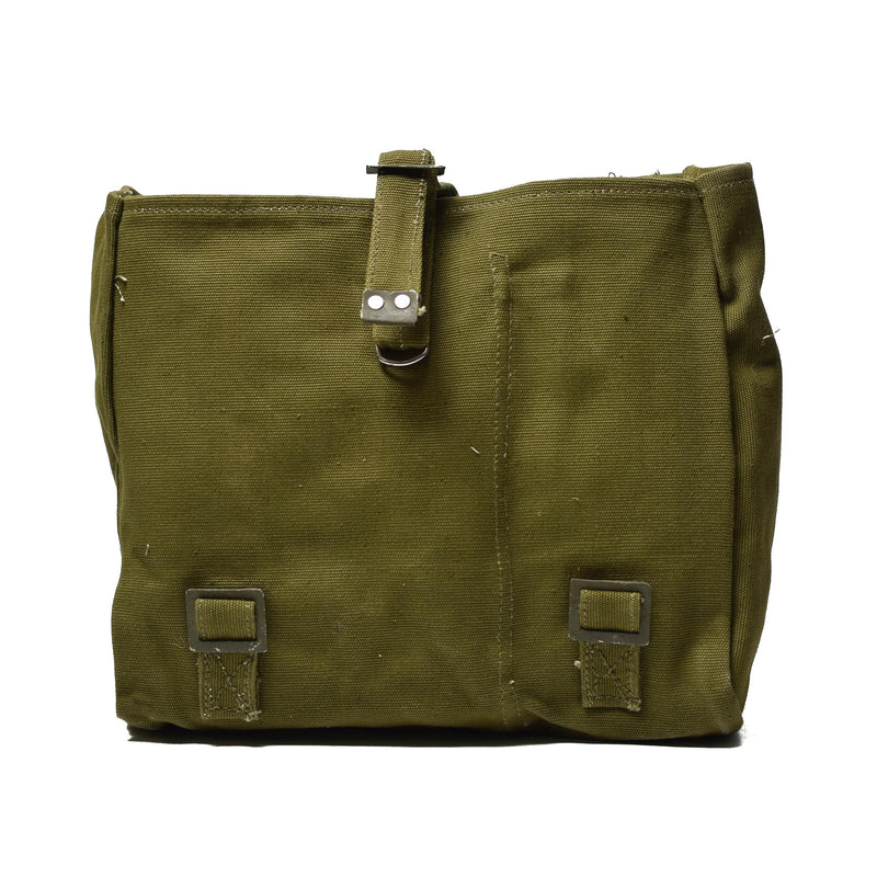 Original Romanian army carrying bag military surplus green shoulder strap case