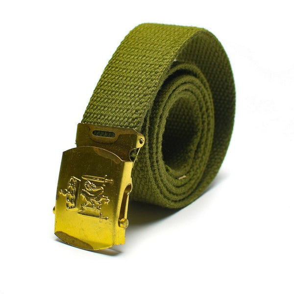Original Danish Army Olive green belt military canvas w buckle Royal Danish NEW