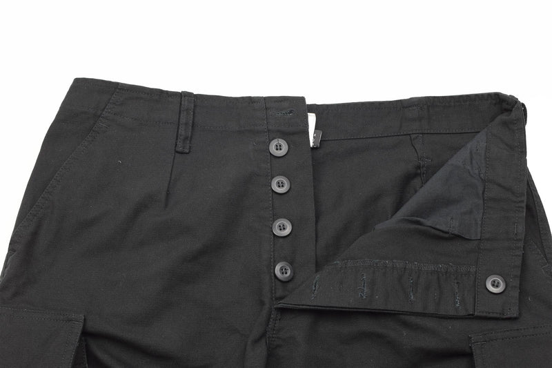 Mil-Tec Brand German Army style black prewashed Moleskin bermuda military shorts