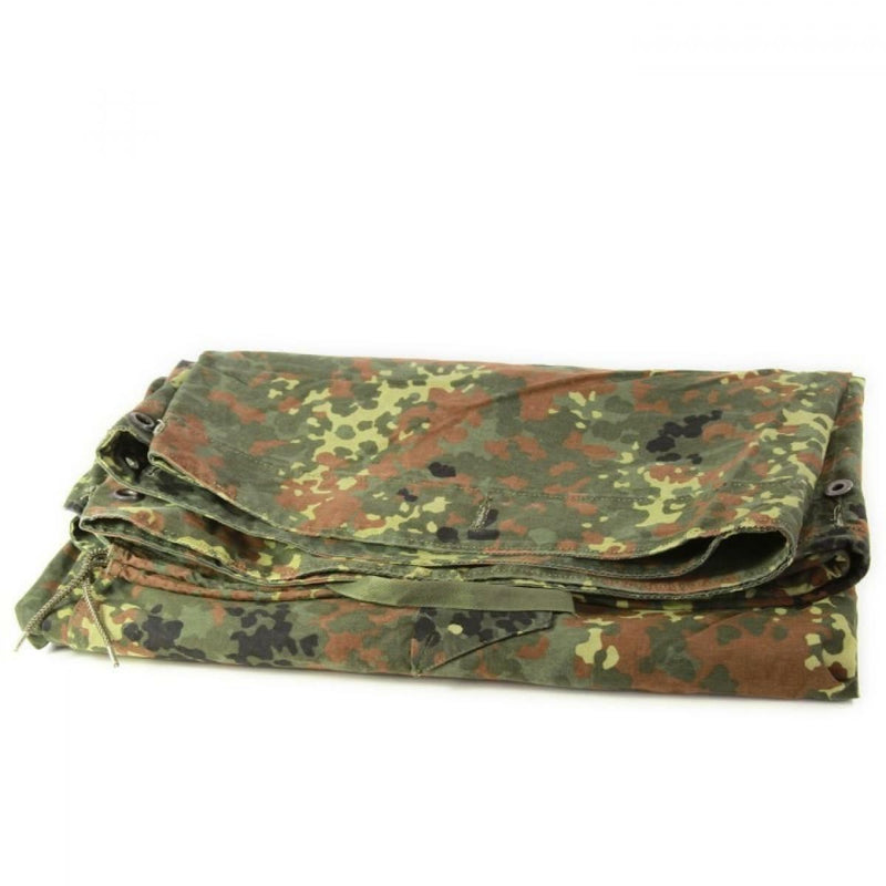 Genuine German army Shelter half tarpaulin waterproof canvas tent poles poncho