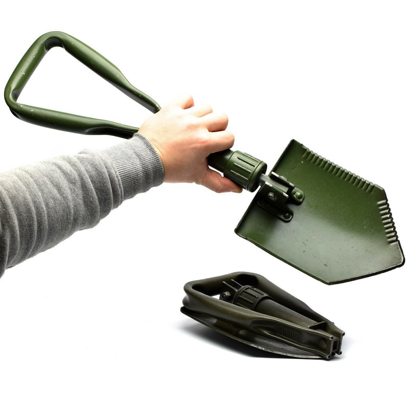Original German BW Army folding shovel. Survival outdoor Green spade