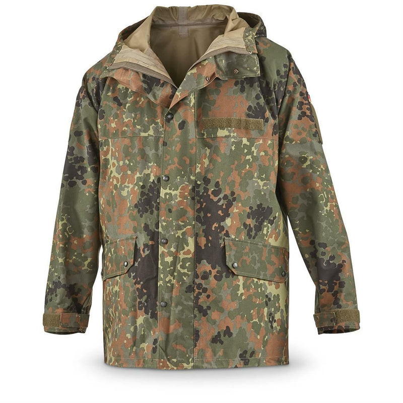 Original German army field Jacket GoreTex Flecktarn waterproof rain parka NEW