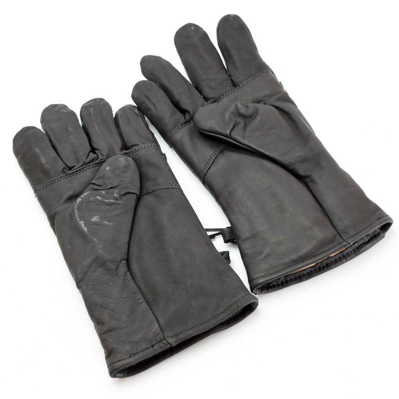 Original US army combat leather gloves Genuine black leather military issue