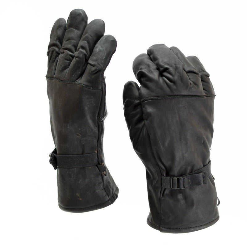 Original US army combat leather gloves Genuine black leather military issue