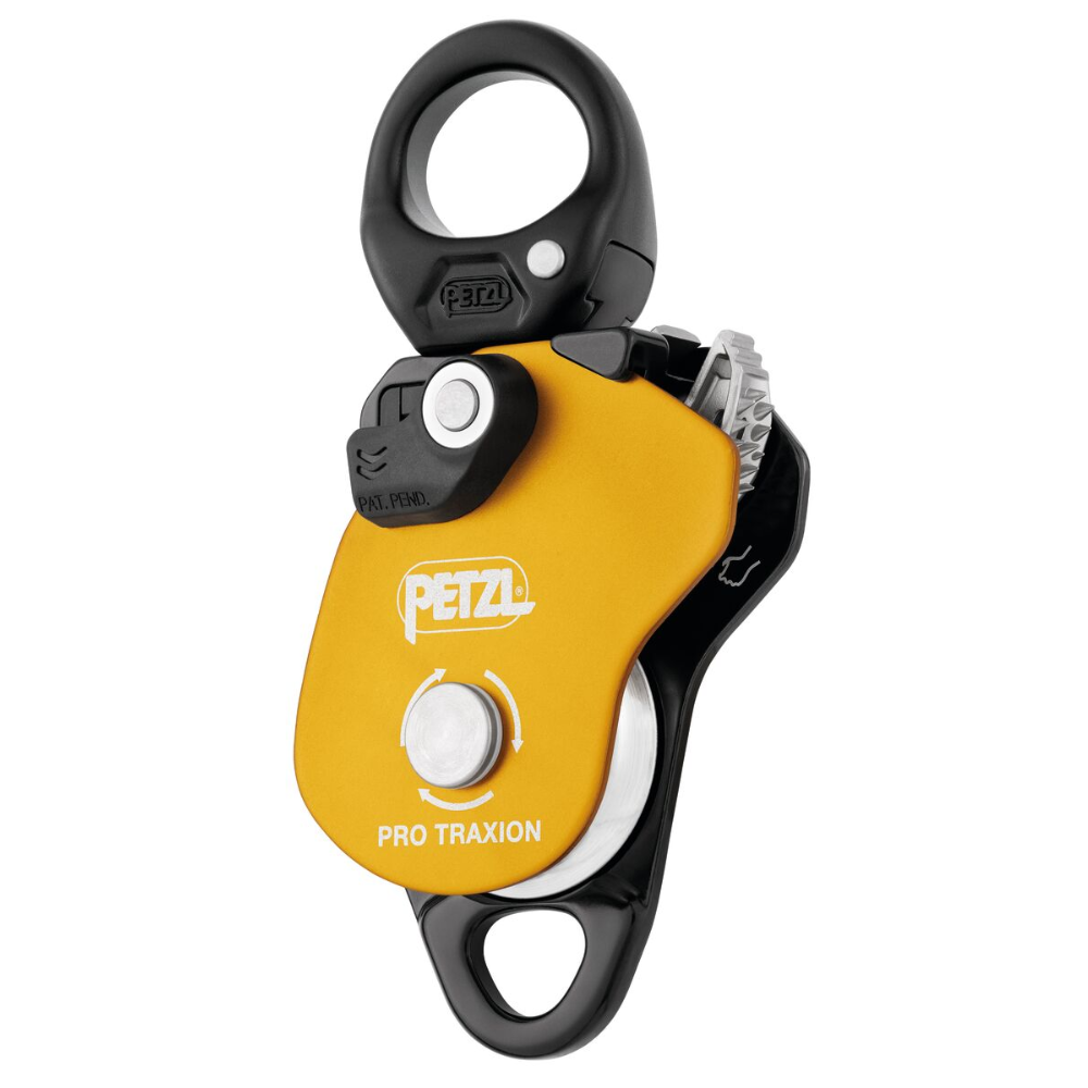 PETZL PRO TRAXION Progress Capture Pulley Swivel Rope Hauling Device Yellow