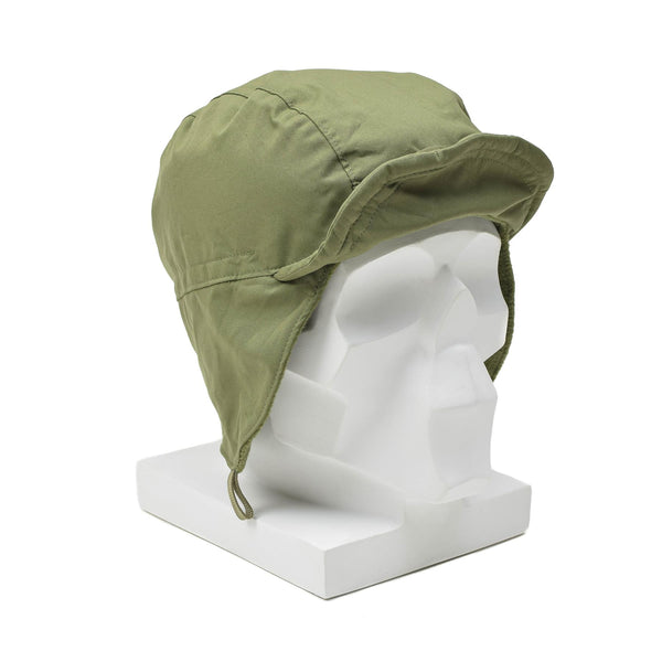 Original Dutch paratrooper hat ranger cap ear flaps brim windproof olive surplus