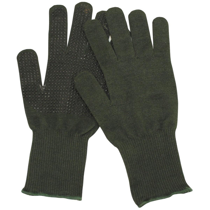 Original British Military gloves anti slip palms Nomex aramid fiber green NEW