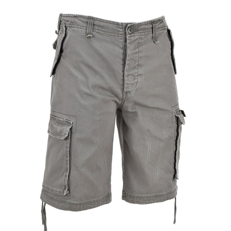 Mil-Tec Brand Military style olive prewashed moleskin paratrooper cargo shorts