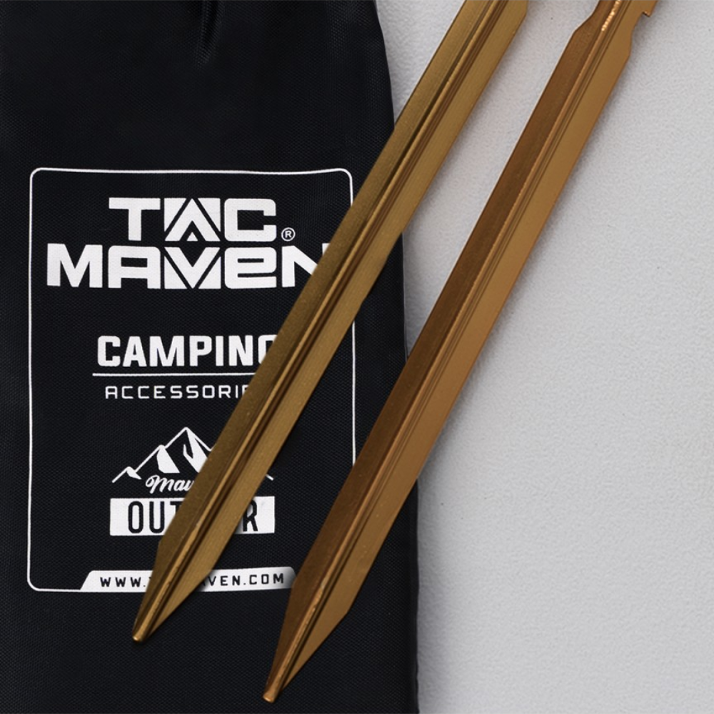 TAC MAVEN Ground Nails Aluminium Tent Tarpaulin Peg Set 4 Camping Accessories