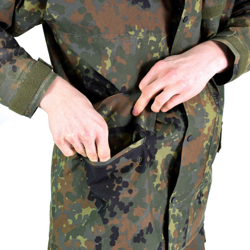 Original German army field Jacket GoreTex Flecktarn waterproof rain parka NEW