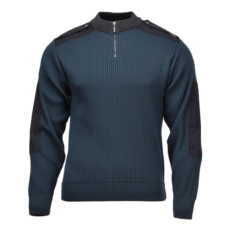 Original Dutch military sweater winter sport pullover cold weather jumper blue