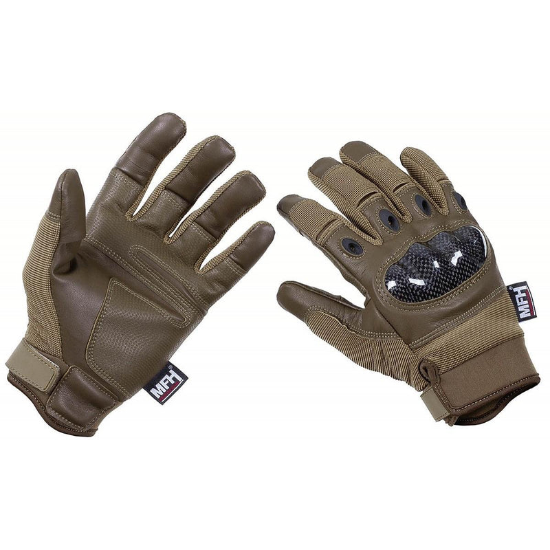 MFH Brand tactical gloves durable coyote combat free forefinger thumb breathable