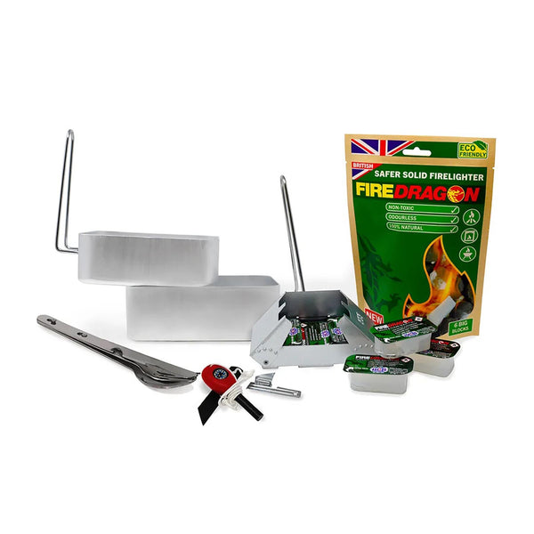 BCB Outdoor Cooking Set hiking mess tins cutlery set can opener fire striker