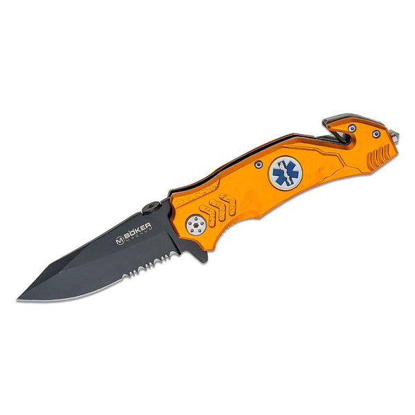 Boker Brand folding pocket knife EMS Rescue stainless steel 440A glass breaker