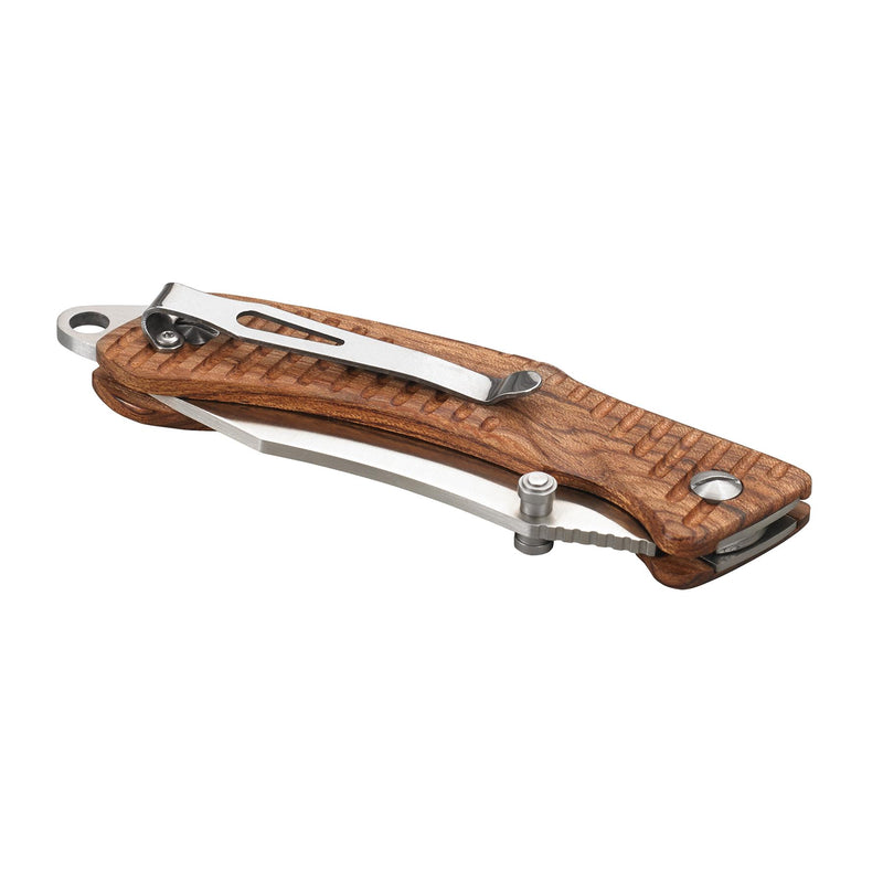 EKA Brand Swede 9 folding knife 57 HRC stainless steel firestarter wooden handle