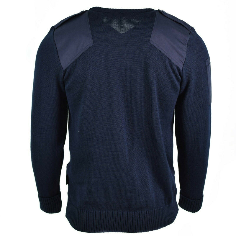Original British army police pullover Commando Jumper blue V-neck sweater