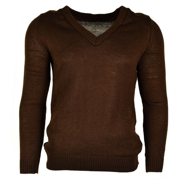 Original Bulgarian army pullover V-neck sweater brown NEW