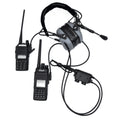 EARMOR Dual PTT Adapter Kenwood Baofeng 2 Pin Wired Tactical Headset Black