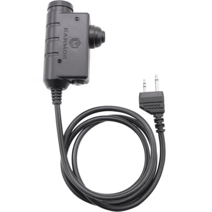 Earmor M51-MID PTT Adapter Midland Radio Headset Wired Tactical Gear Black - GoMilitar