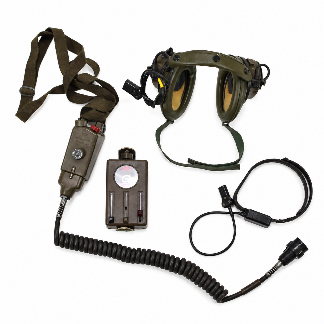 Original British Military Amplivox Aviation Communications Headset Set Vintage