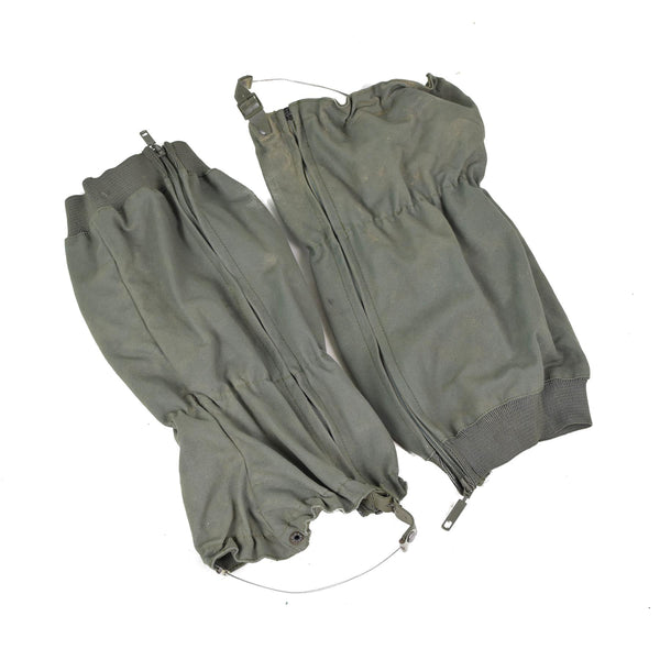 Authentic French military troops combat gaiters OD olive military surplus