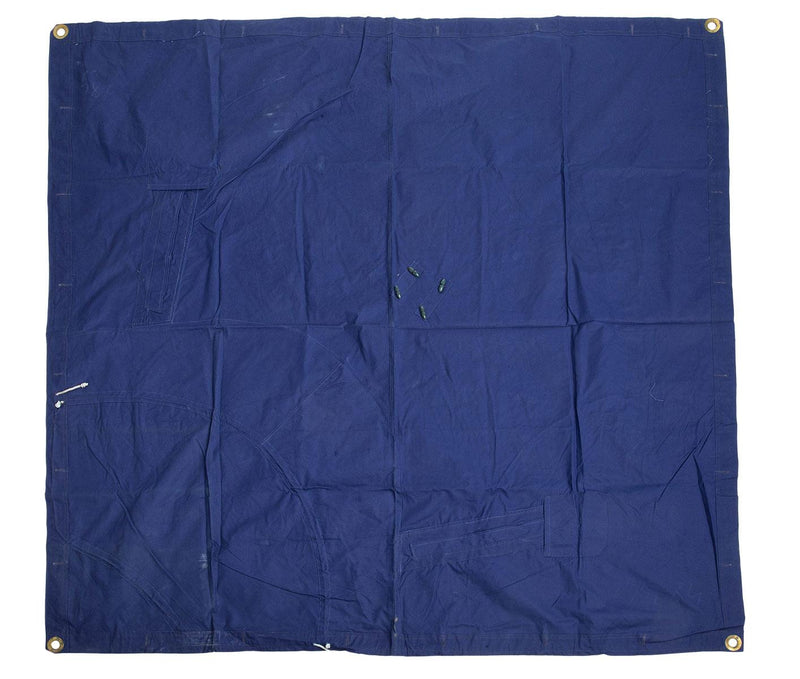 Original Romanian Military Tent Tarpaulin Blue Waterproof 1.80x1.80cm Surplus