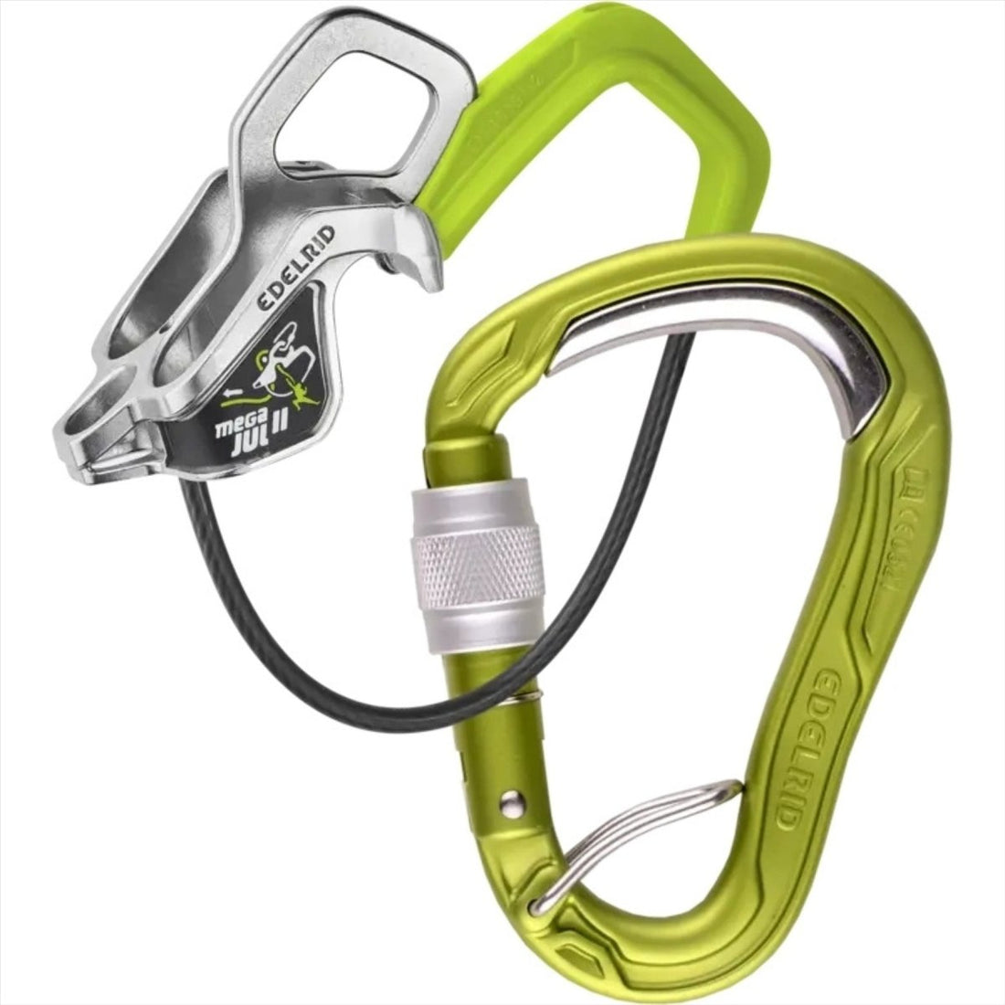 Edelrid Megal Jul Belay Kit Bulletproof Screw Auto Braking Belay Device Oasis
