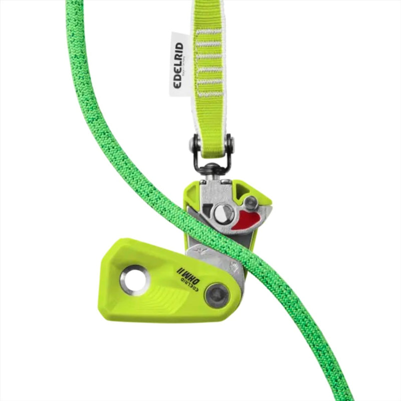 Edelrid OHM Assisted Braking Resistor Device Assists Lighter Belayers Green