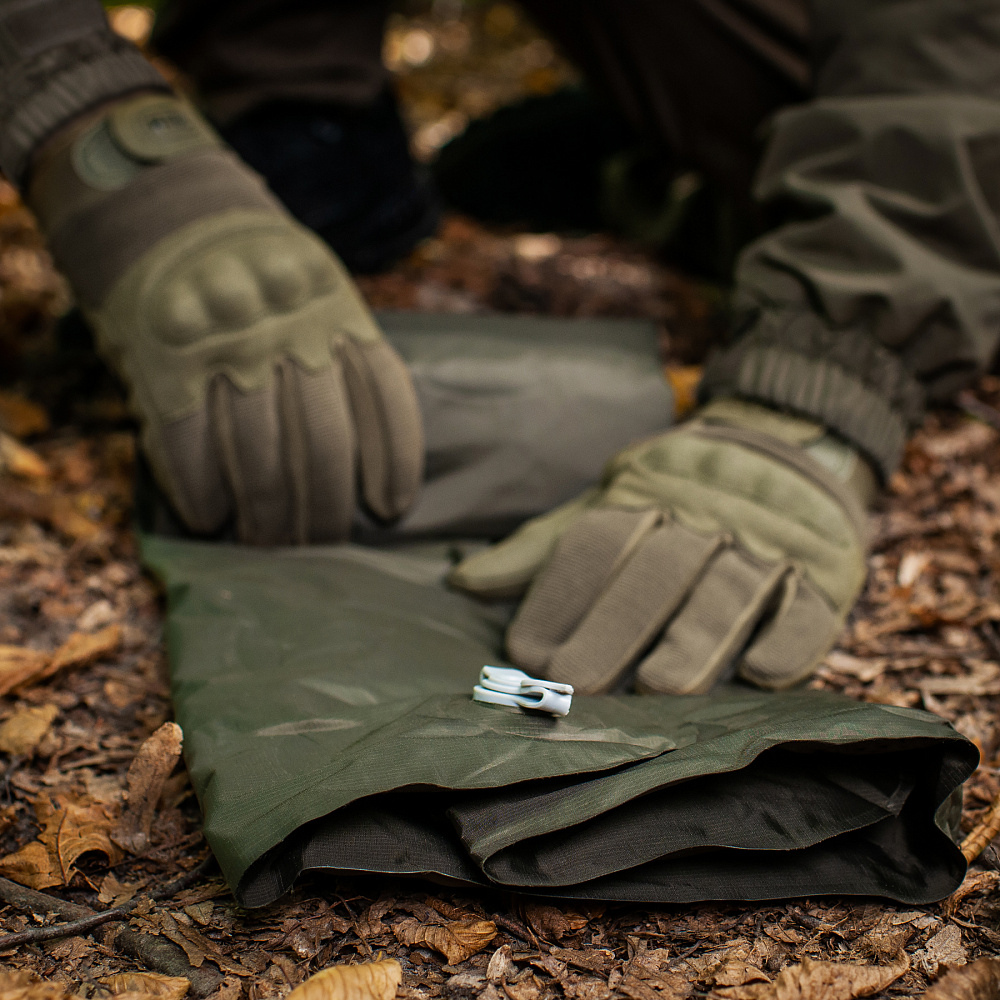 M-TAC Inflatable Sleeping Pad 195x58x5cm Lightweight Camping Mat Olive