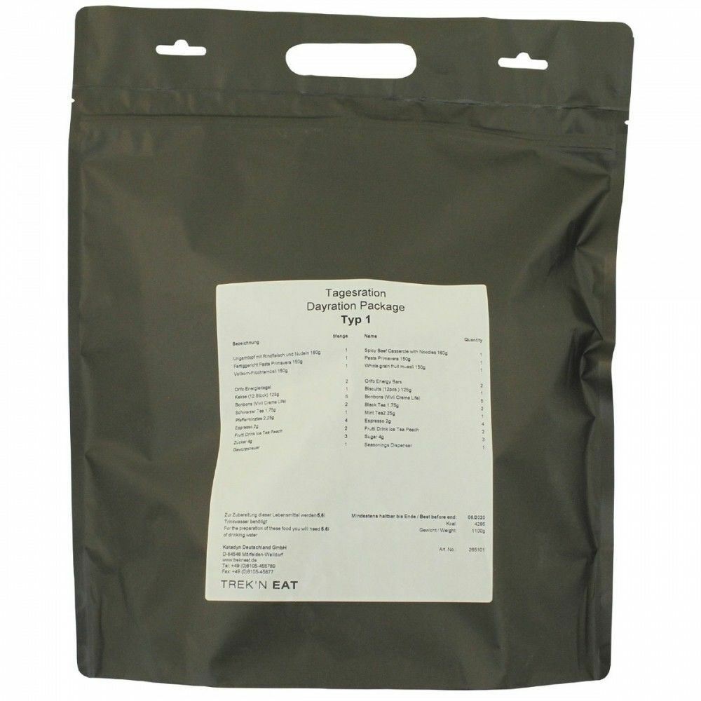Army Day Ration Camping Meal Ready To Eat 1-Day Ration Survival Food (TYPE1) - GoMilitar