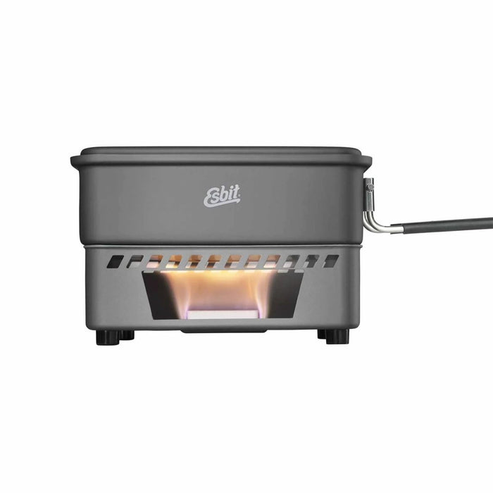 ESBIT Solid Fuel Cooking Set Camping 1100ml Pot Hard Anodized Aluminum Gray - GoMilitar