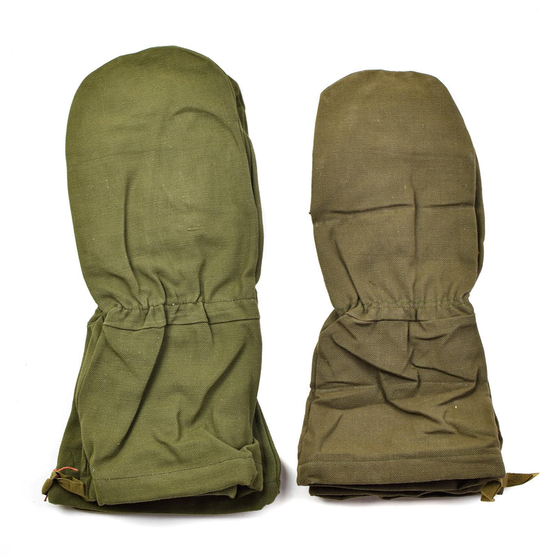 Genuine French army mittens cotton gloves Olive OD durable workwear military NEW