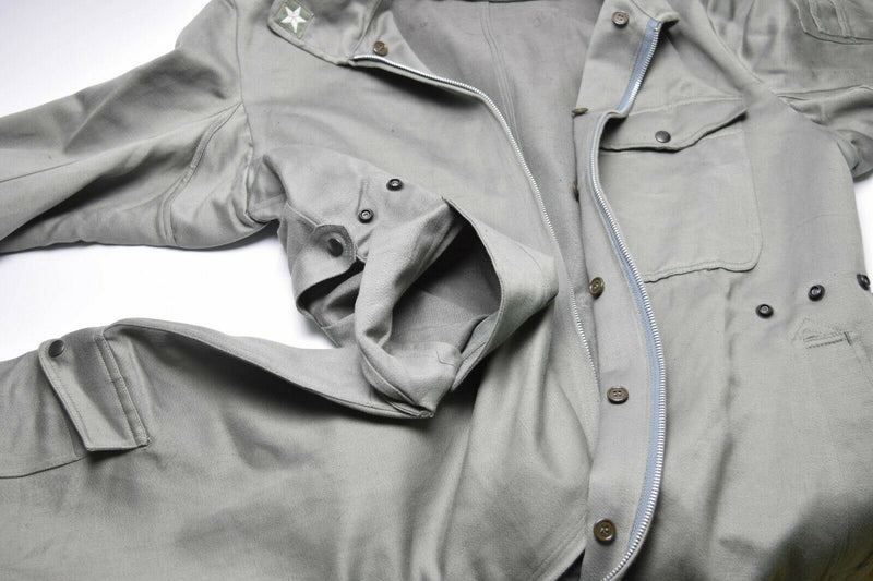 Genuine Italian army coverall suit military grey overall jumpsuit zip-front NEW