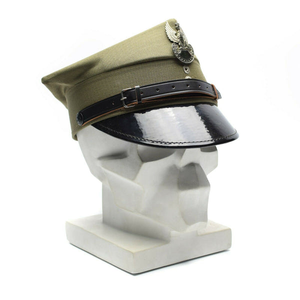 Genuine Polish military visor hat Poland army officer peaked cap Olive NEW