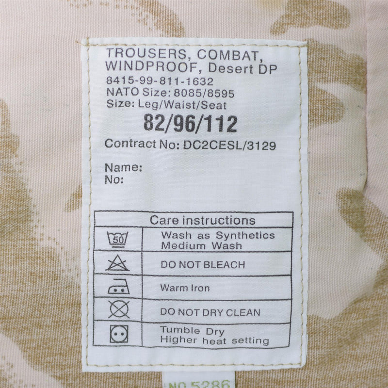 Original British army pants desert DP field troops combat windproof BDU trousers