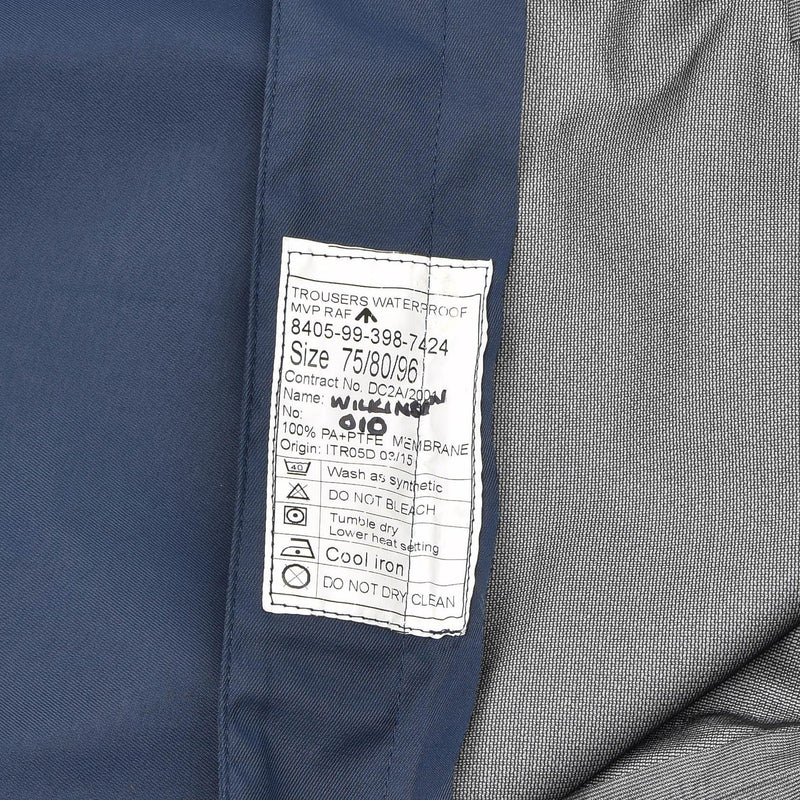 Genuine British RAF MVP trousers waterproof royal air forces rain pants blue