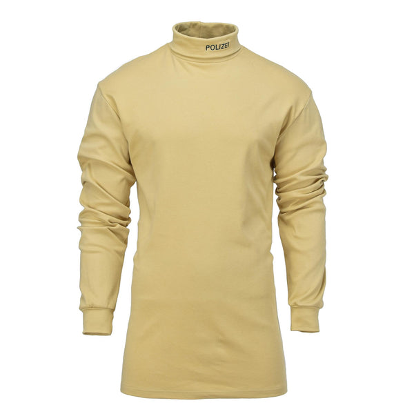 Genuine German Military police undershirt lightweight turtle neck shirt sand NEW
