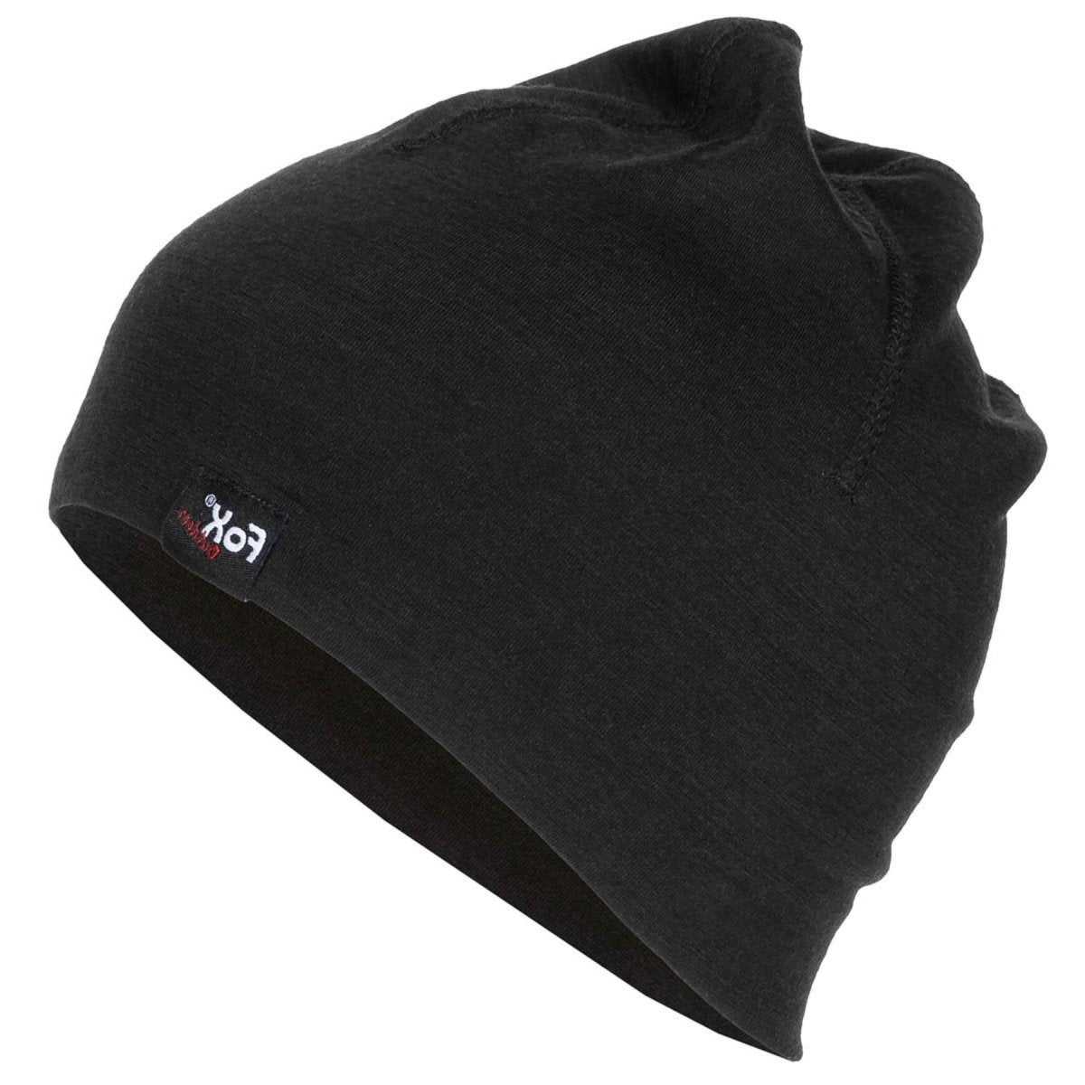Fox Outdoor Merino Wool Beanie Lightweight Breathable Quick Dry Black